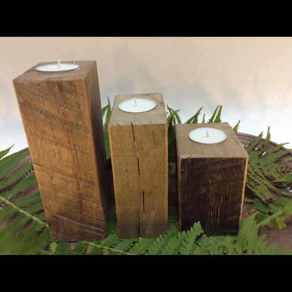Reclaimed Barnwood Candle Holders. Winter sale! - Picture 8 of 8